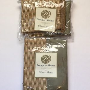 Set of 2 Euro Shams - Newport Home - Tropical Print - NWT